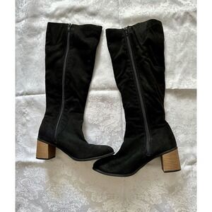 Chic Black Knee-High Block Heel Boots – Stylish, Comfy & Effortless Look